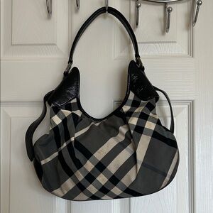 Burberry Black and Grey Checkered Women's Bag